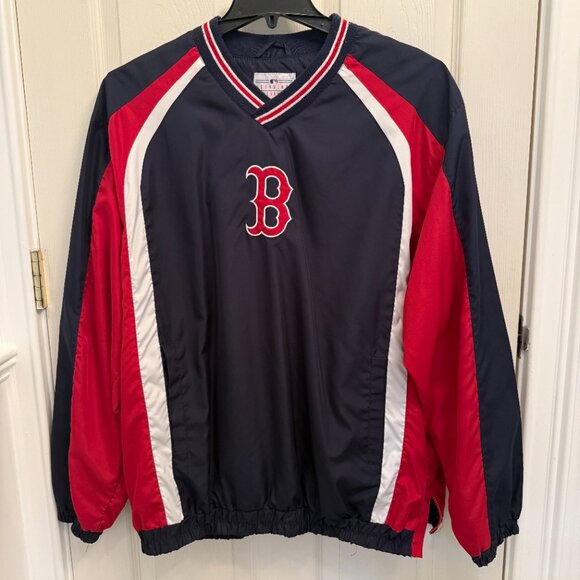 Vintage Boston Red Sox MLB Genuine Merchandise Navy Red Pullover Jacket Size X - Picture 8 of 8